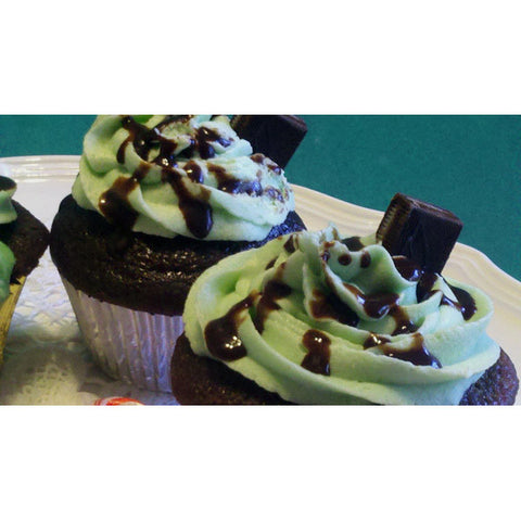 Chocolate Cupcakes with Crème de Menthe Frosting