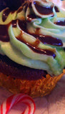Chocolate Cupcakes with Crème de Menthe Frosting
