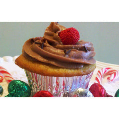 Vanilla Cupcakes with Buttercream Frosting & Raspberry Candy